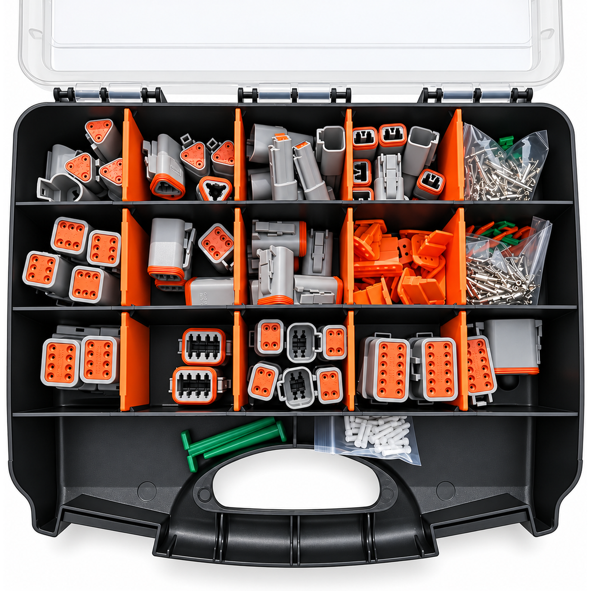 Deutsch DT Series Grey 380pcs Assortment Kit – 2, 3, 4, 6, 8 & 12 Way Connectors - Grey - – KAZ/DTgrey/380pcsBA269 – image 1