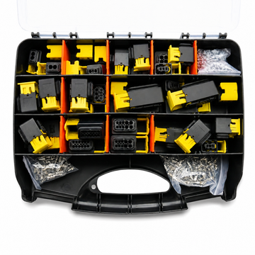 601pcs HDSCS Connector Assortment Kit - 12 Sizes - MCP 1.5 & 2.8 Receptacle Housings with Pins & Seals Waterproof IP67 - In Storage Box Case