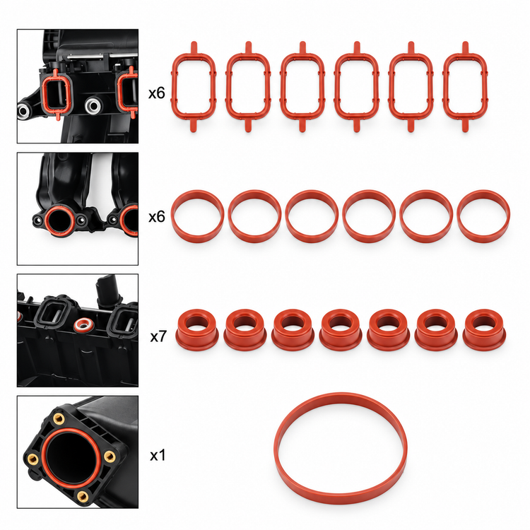 INTAKE INLET MANIFOLD GASKETS SEALS FOR BMW M47 M57 E46 E53 E60 E63 E65 E90 E91 – M132/PACK-TOP-S – image 1