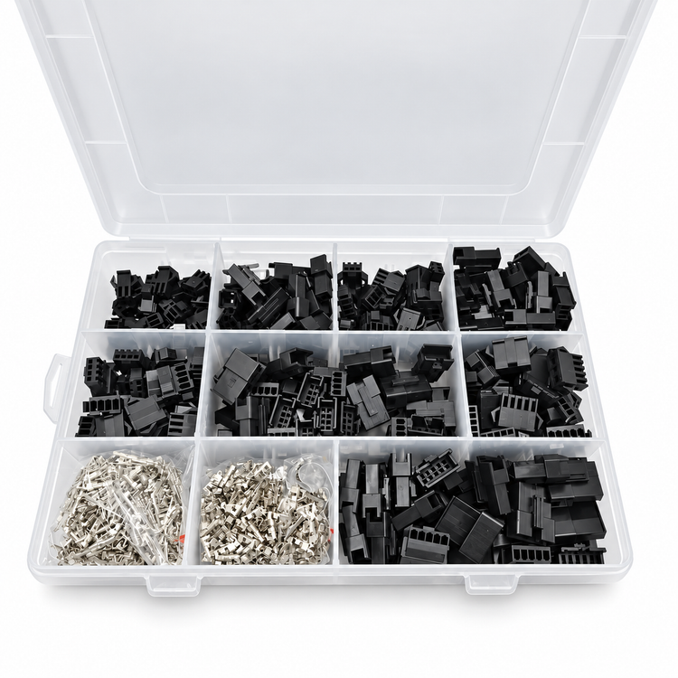 1080pc JST SM2.54 Kit 2, 3, 4 & 5 Pin 2.54mm Pitch Female & Male Cable Connector – M207/JSTkit – image 1