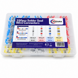 Solder Seal Wire Connector Kit 250 PCS Electrical Wiring Connector Butt for Marine Automotive Motorcycle – MA001 – image 1