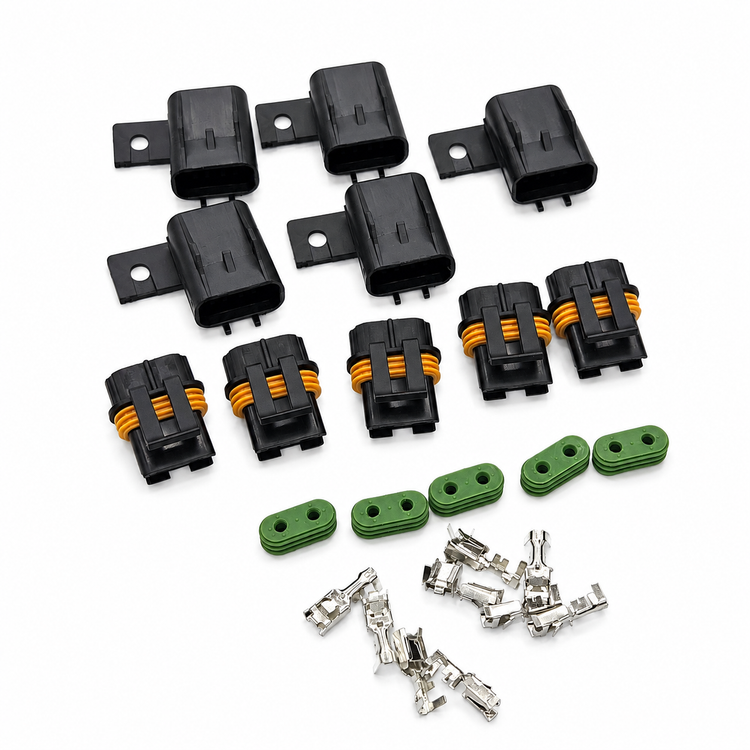 2 Pin 5 Pack Waterproof ATO / ATC In-Line Fuse Holder Surface Mount Connector Plug Kit