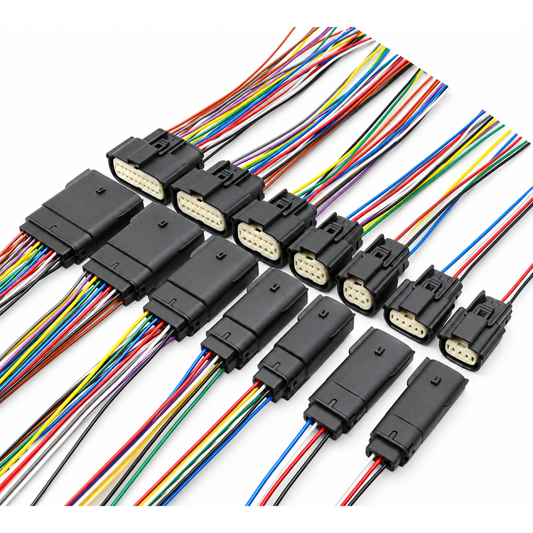 2 Pin to 20 Pin Molex MX150 Motorcycle Automotive Male Female Connector Plug Kit – MolexPre/2pinM+Fcables – image 1