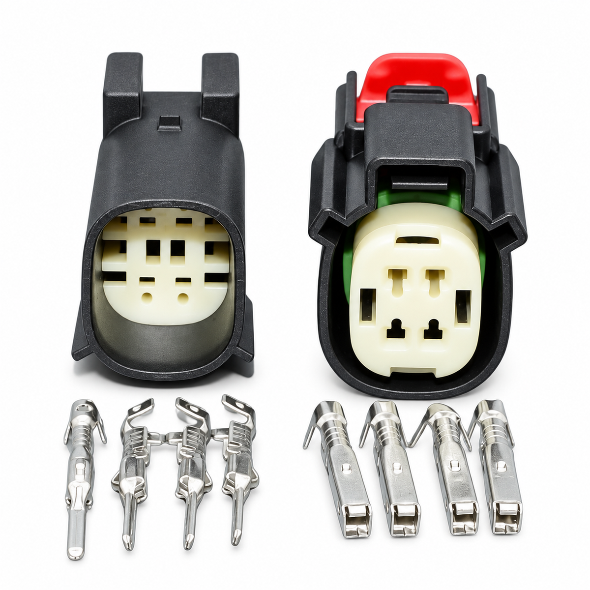 4 Pin Connector Set for Harley Davidson Molex MX150 33472-4001, 33482-4001, 72177-07BK – NW-28/4pinMolex/M+Fset – image 2