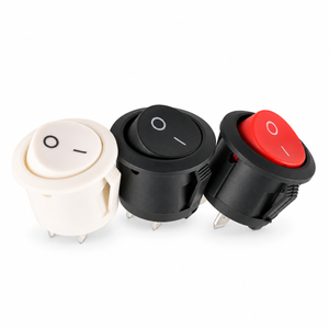 Round 2 Pin ON OFF 12V Rocker Switches 6A 10A for Camper Van Conversions, Cars, Vans, Trucks and Boats - White, Black & Red