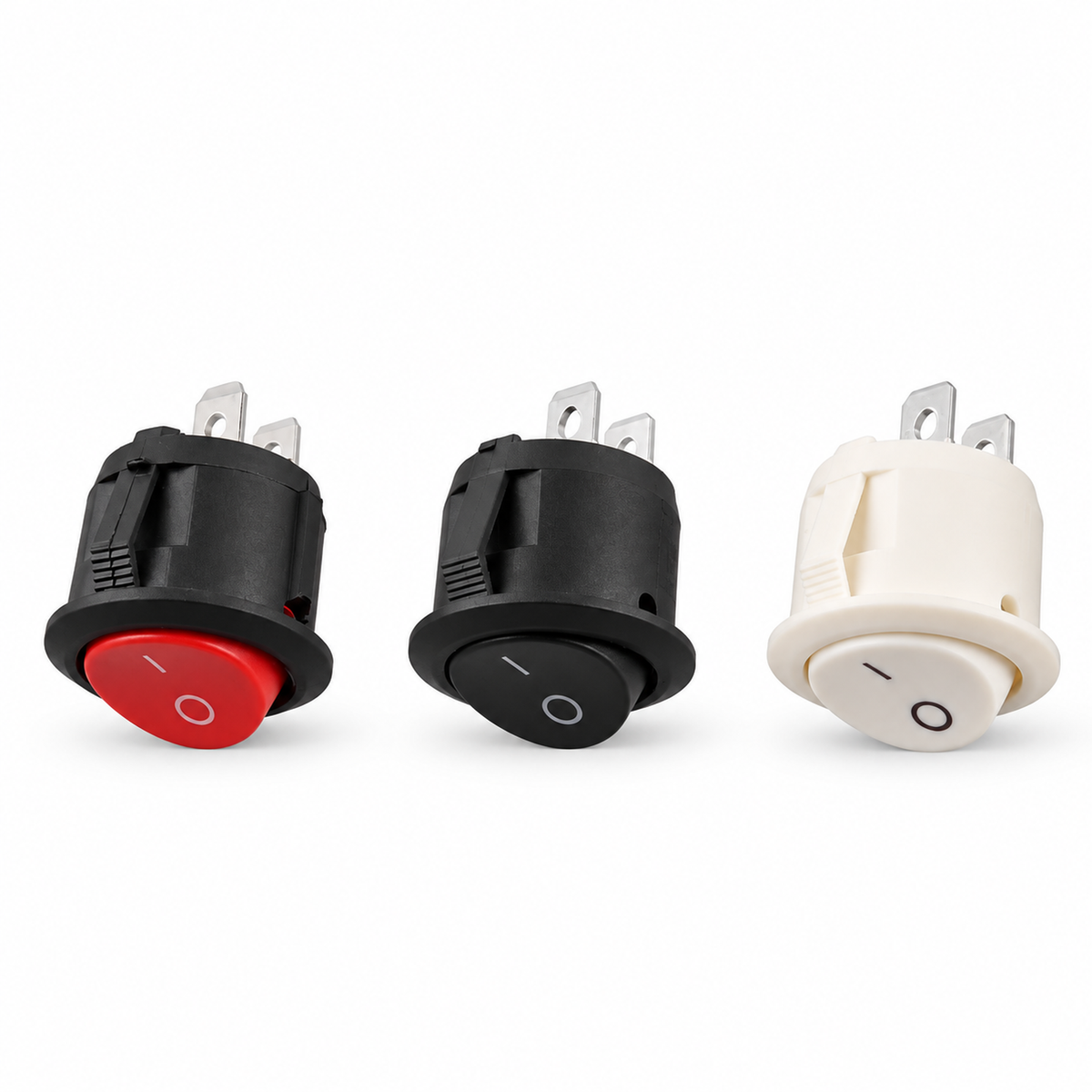 Round 2 Pin ON OFF 12V Rocker Switches 6A 10A for Camper Van Conversions, Cars, Vans, Trucks and Boats – P11/WHITE – image 2
