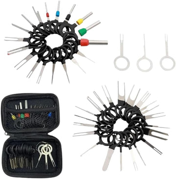 41pcs Terminal Removal Extractor Key Tool Kit - Wire Connector Loom Crimp Pins Extraction Depinning Set with Rugged Case