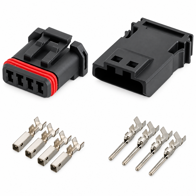 4 Pin Male & Female Connector MX19004S51 MX19004P51 Fits Harley Davidson – PNK.31/G/4pin-MnFset – image 4