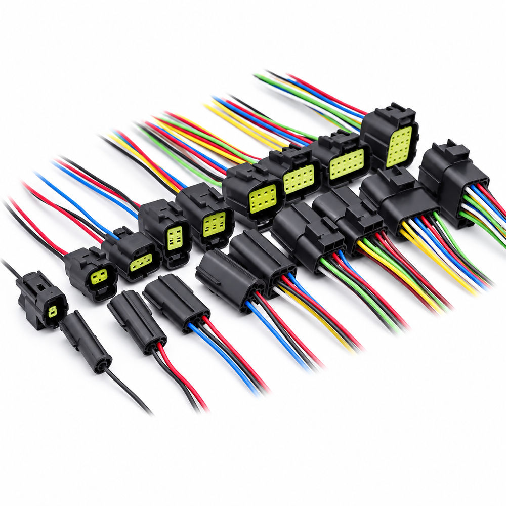 Econoseal Automotive Connectors AMP Waterproof 1 Pin, 2 Pin, 3 Pin, 4 Pin, 6 Pin, 8 Pin, 10 Pin & 16 Pin Prewired