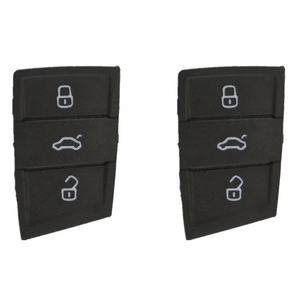 Pair of 3 Button Rubber Key Fob Replacement Button Pads for VW Polo and Golf