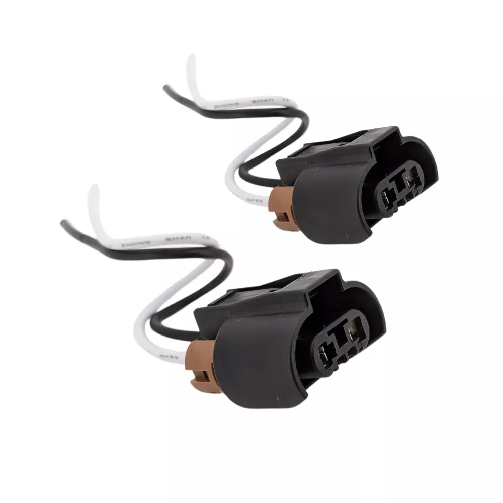 Pair of 9005 HB3 Car Lamp Holder 2 Pin Prewired Connectors - Socket Wiring Harness