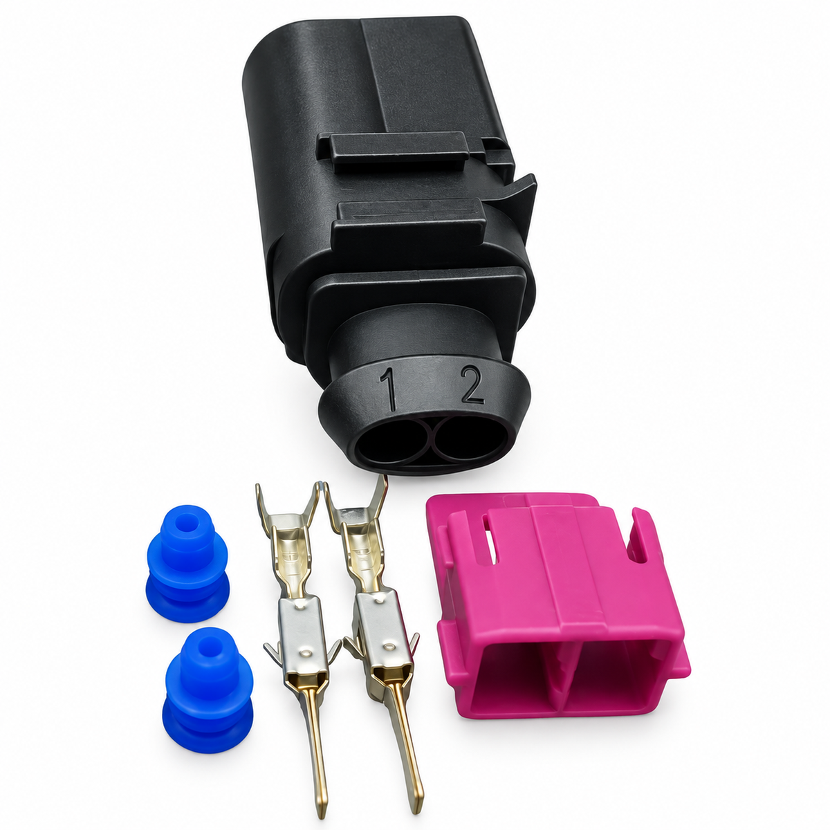 2 Pin Male Connector Kit for VW AUDI SEAT SKODA VAG 1J0973852 – Q01/connector-2pin – image 1