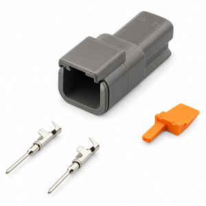 2 Pin FOR Haltech Plug and Pins Only Male Deutsch DTM 2 Connector (7.5 Amp)