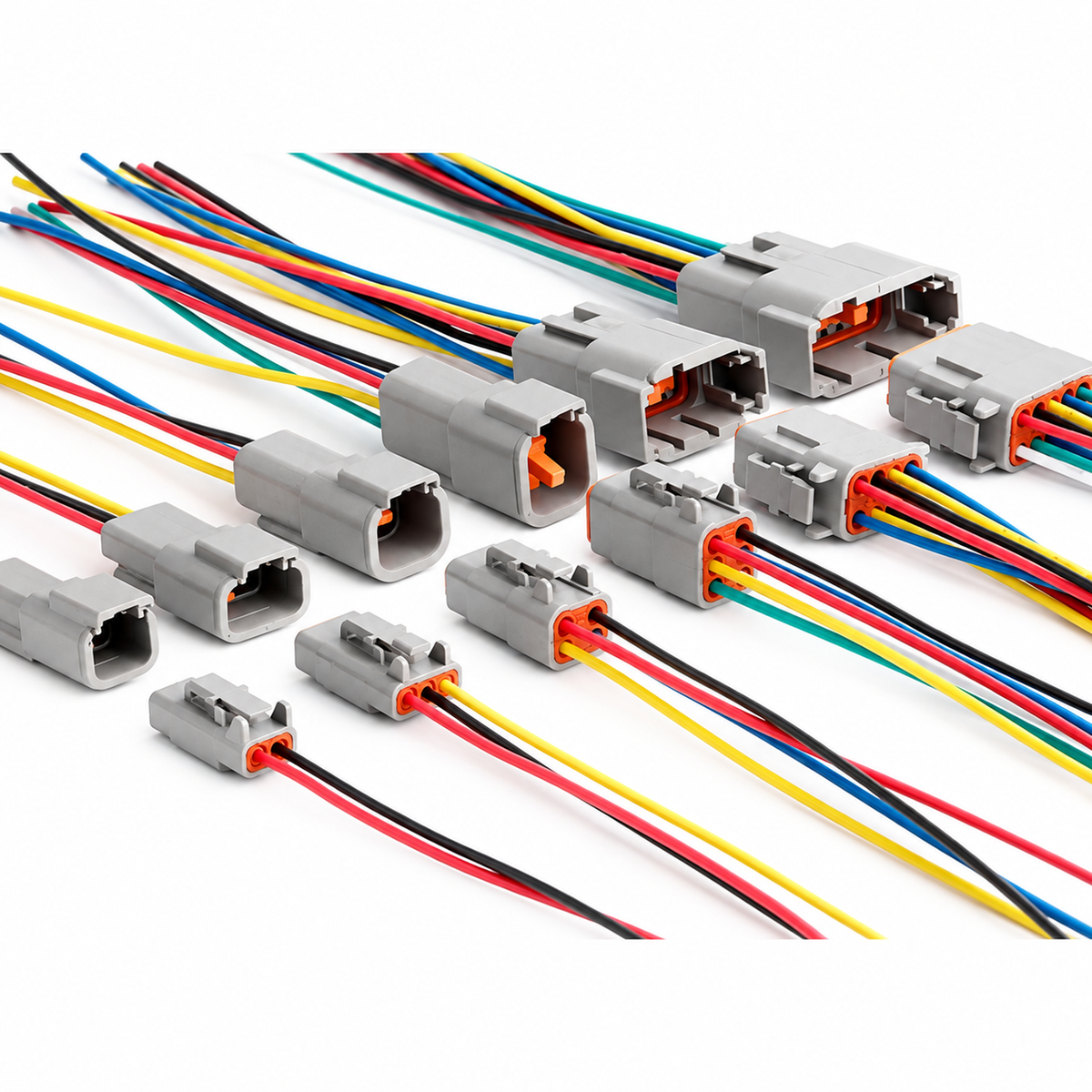 Deutsch DTM 2/3/4/6/8/12 Pin Pre-wired Electrical Wire Connector Set 20-24 AWG – Q87/DTM/2pin/WIRED – image 1