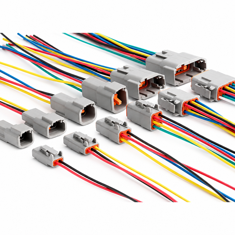 Deutsch DTM 2/3/4/6/8/12 Pin Pre-wired Electrical Wire Connector Set 20-24 AWG – Q87/DTM/2pin/WIRED – image 1