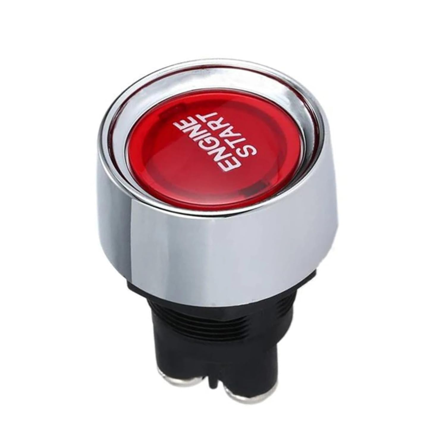 Red LED Car Engine Ignition Start Push Start Button 12V 50A Chrome Momentary Starter Switch