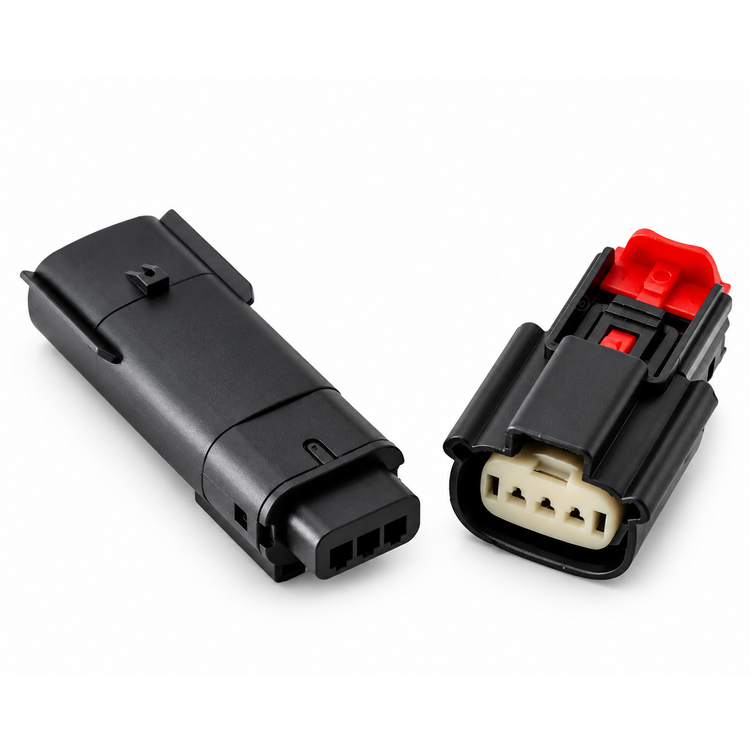 Molex 3 Pin Wire Connector, for Harley BLACK Waterproof, Sealed Kit, MX150 with CPA MX150L – S128/MOLEX/3pin – image 1