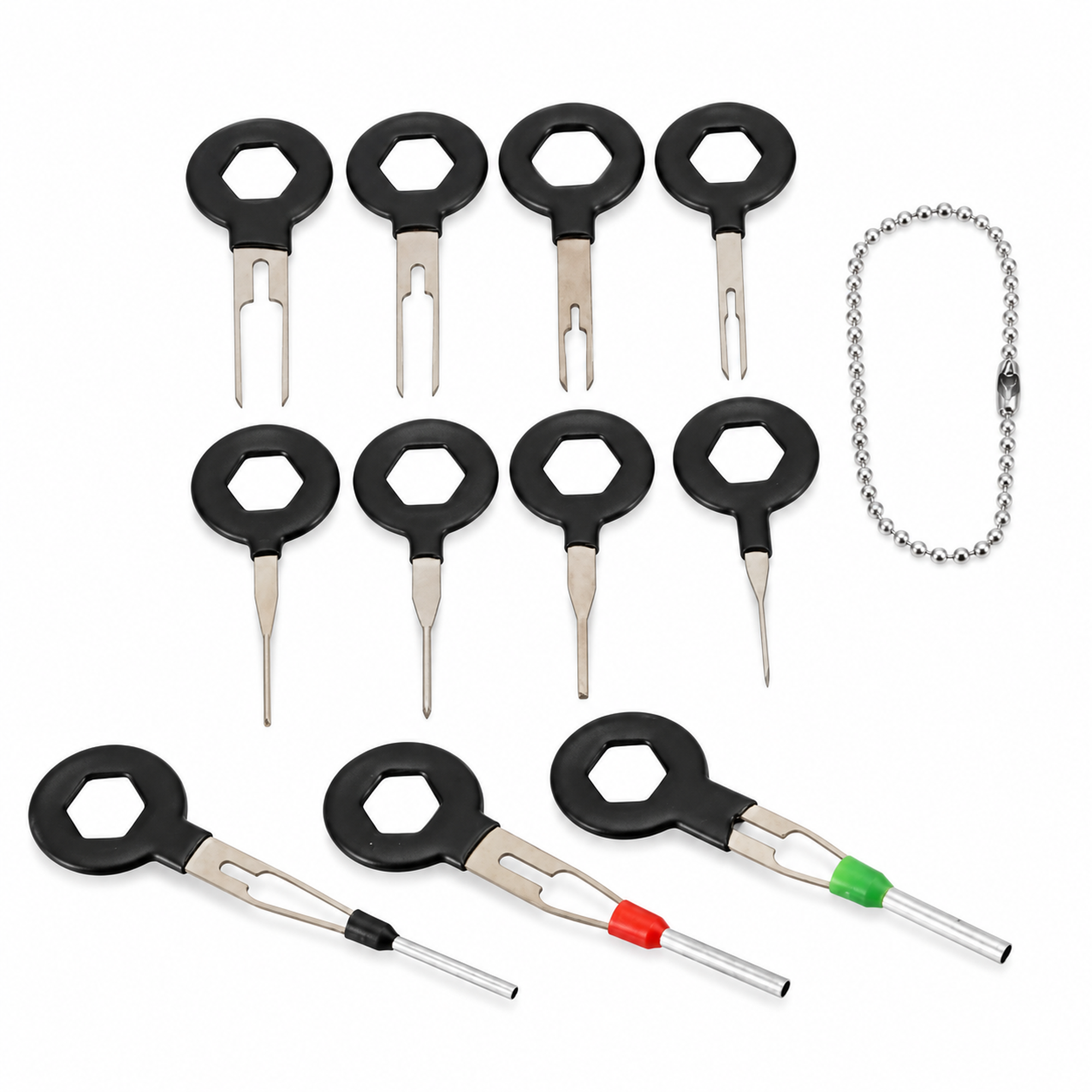 11pcs Automotive Removal Electrical Wire Terminal Crimp Connector Pin Key Tool Kit – S24/Keys – image 2