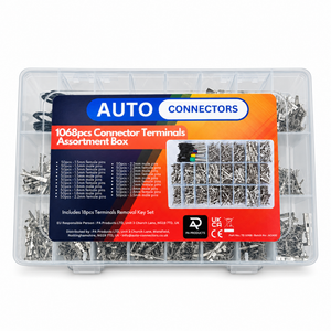 1068pc Automotive Connector Crimp Terminal Pins Assortment Box & 18pc De-pinning Removal Tool - Male & – SN188 – image 1