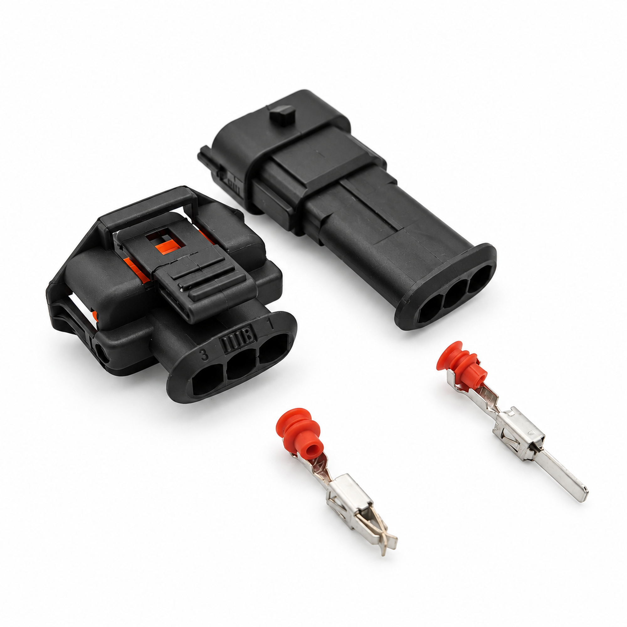 3 Pin for Bosch Common Rail Diesel Injector Plug Connector Kit 1928403966 – SP183/3Pin/M+F – image 1