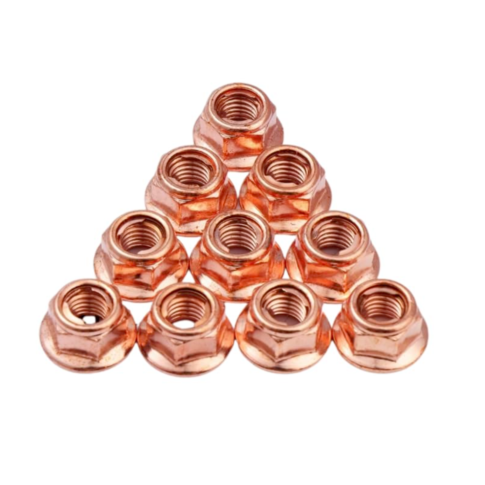 10x Copper Collar Exhaust Manifold Nuts M8x1.25 for Audi VW Seat Skoda N90894601