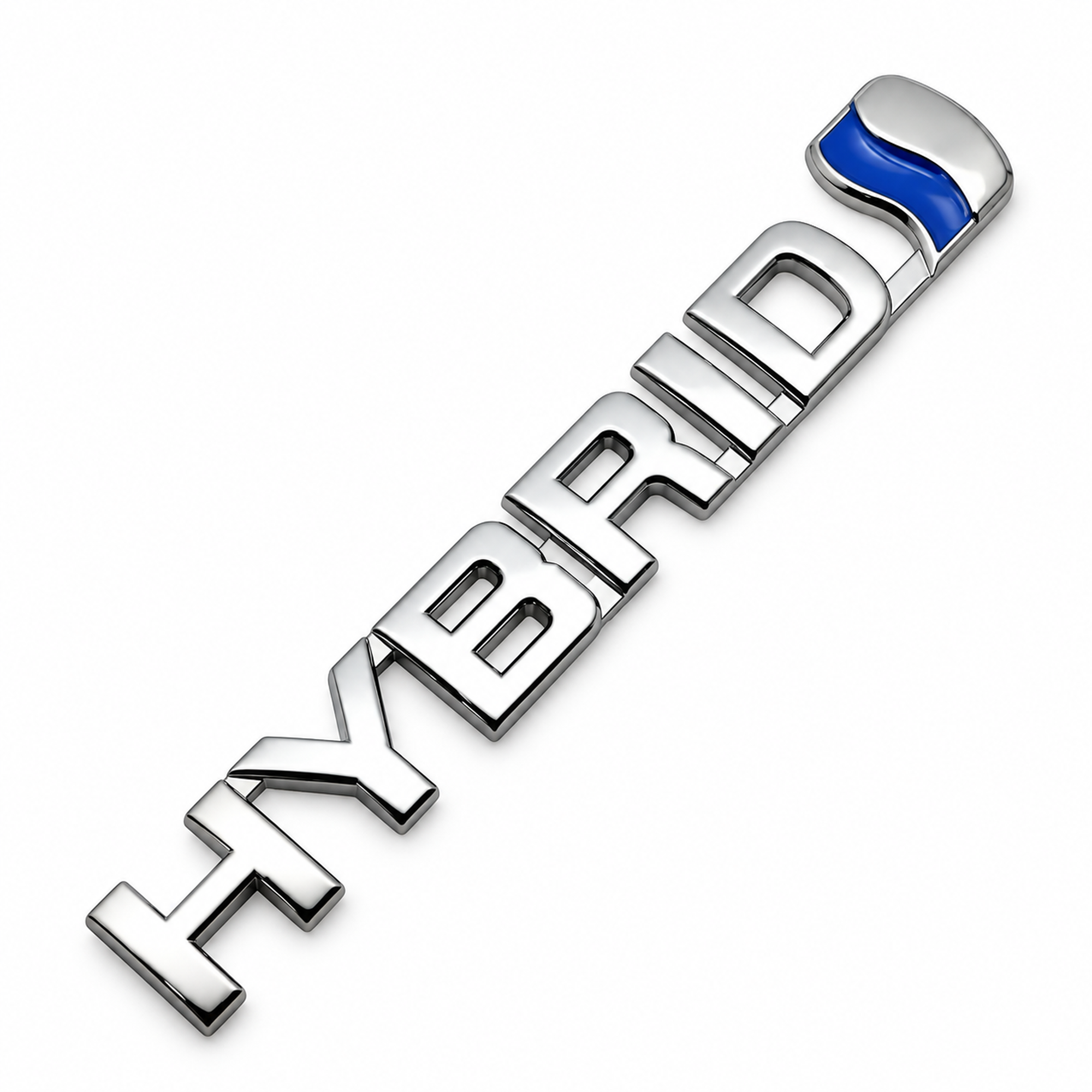 Hybrid Badge Emblem For Toyota 3D Chrome Logo Car Sticker Fits Prius RAV4 Yaris Silver & Blue – T10/Hybrid – image 1