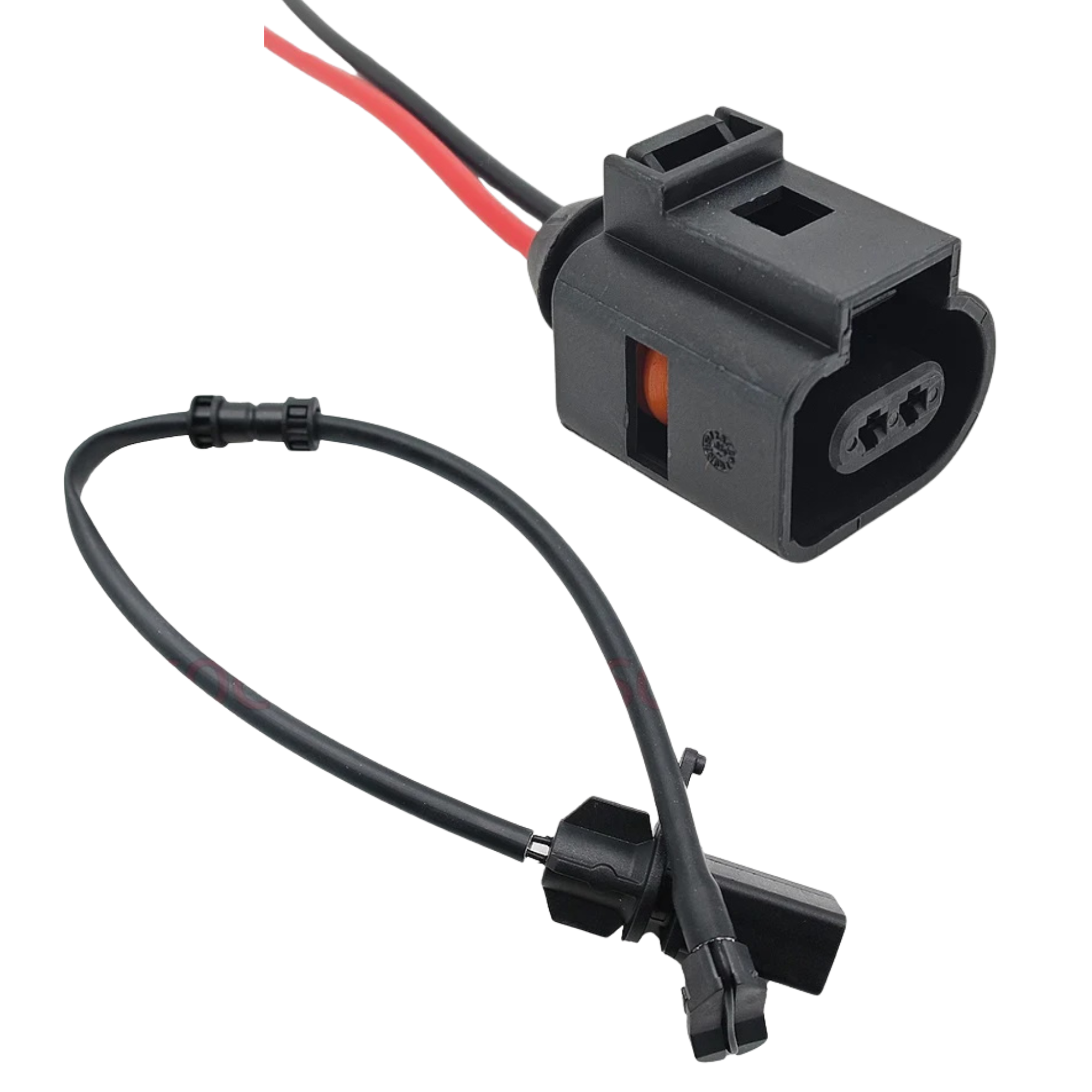 Front Brake Pad Wear Sensor 4H0615121J with Cable & Connector 1J0973702 – Fits Audi A6 A7 A8 Quattro Q5 S6 S7 S8 SQ5 – Replacement for 4H0615121E-2