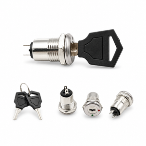 12mm 2 Positions NO NC Electric Key lock Push Button Switch S1203