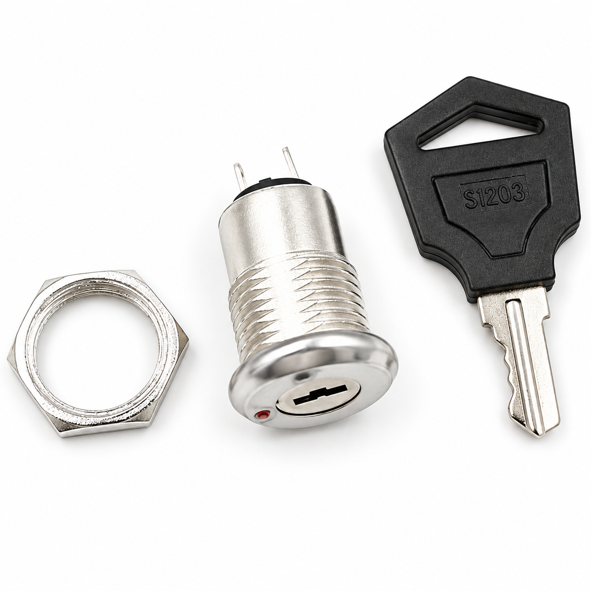 12mm 2 Positions NO NC Electric Key lock Push Button Switch S1203 – V13/ZAE – image 2
