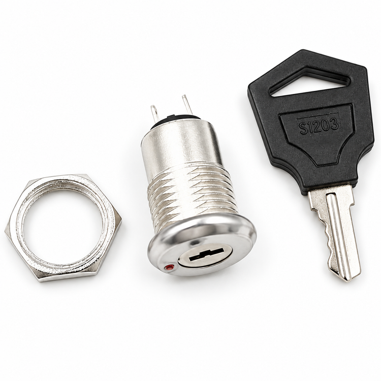 12mm 2 Positions NO NC Electric Key lock Push Button Switch S1203 – V13/ZAE – image 2