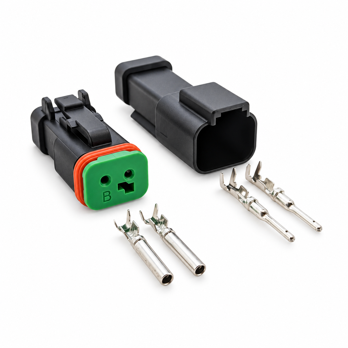 2 Pin Male & Female Deutsch DT Series Multi Plug Kit Waterproof Connector Pair Set – V60/MnF/green-DEU – image 2