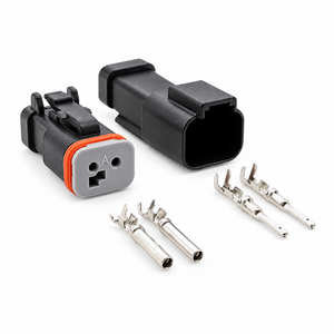2 Pin Black Male & Female Deutsch DT Series Multi Plug Kit Waterproof Connector Set – V62/MnF/grey-DEU – image 2