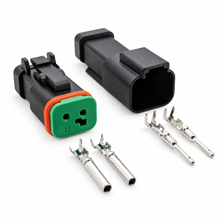 2 Pin Black Male & Female Deutsch DT Series Multi Plug Kit Waterproof Connector Set – V62/MnF/grey-DEU – image 3