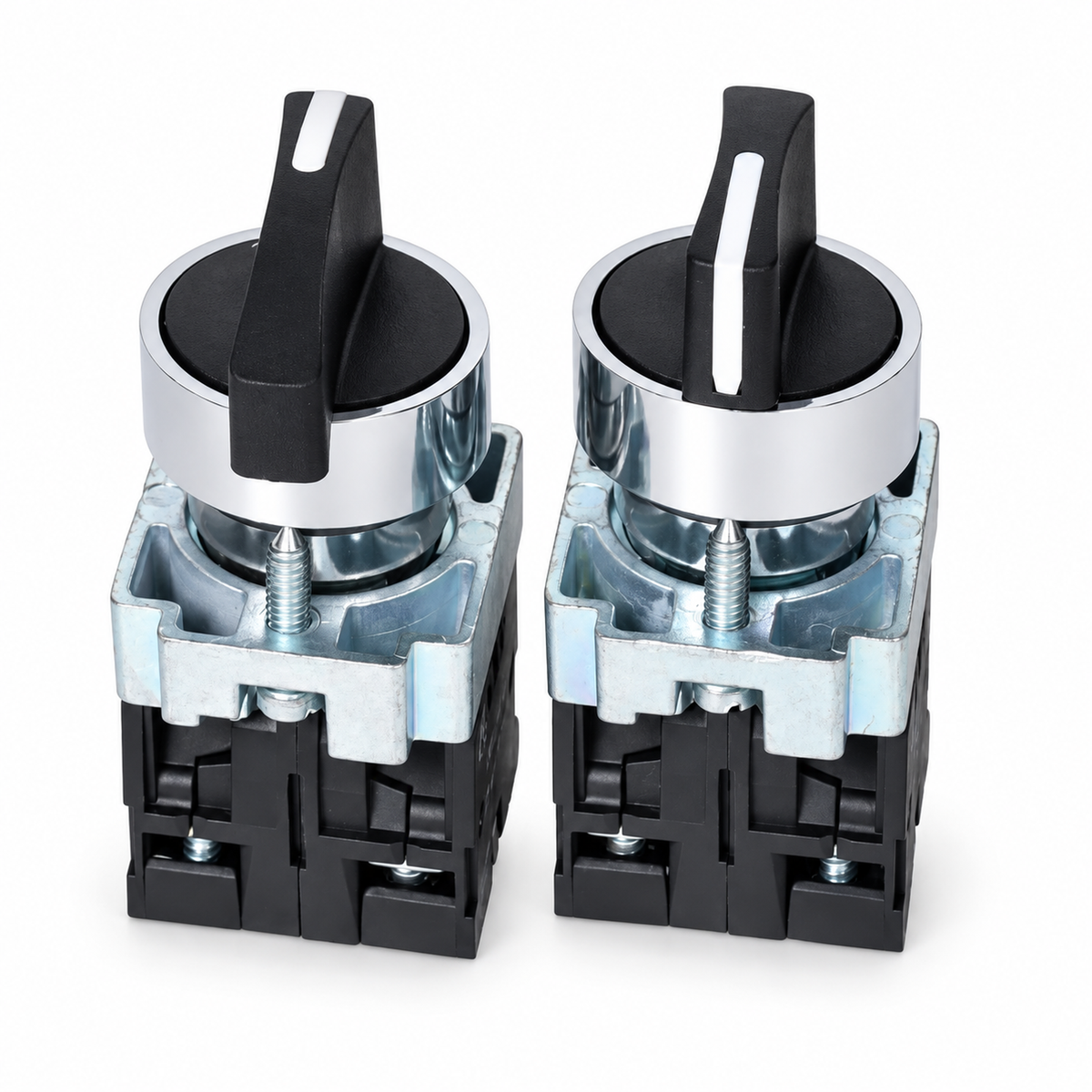 Pair of 440V 10A Selector Switches 22mm Maintained Latching Rotary 2 NO 3 Positions XB2-20X - 31-HB2-BD33 – W-02/A187/B3/A/2pcs – image 3