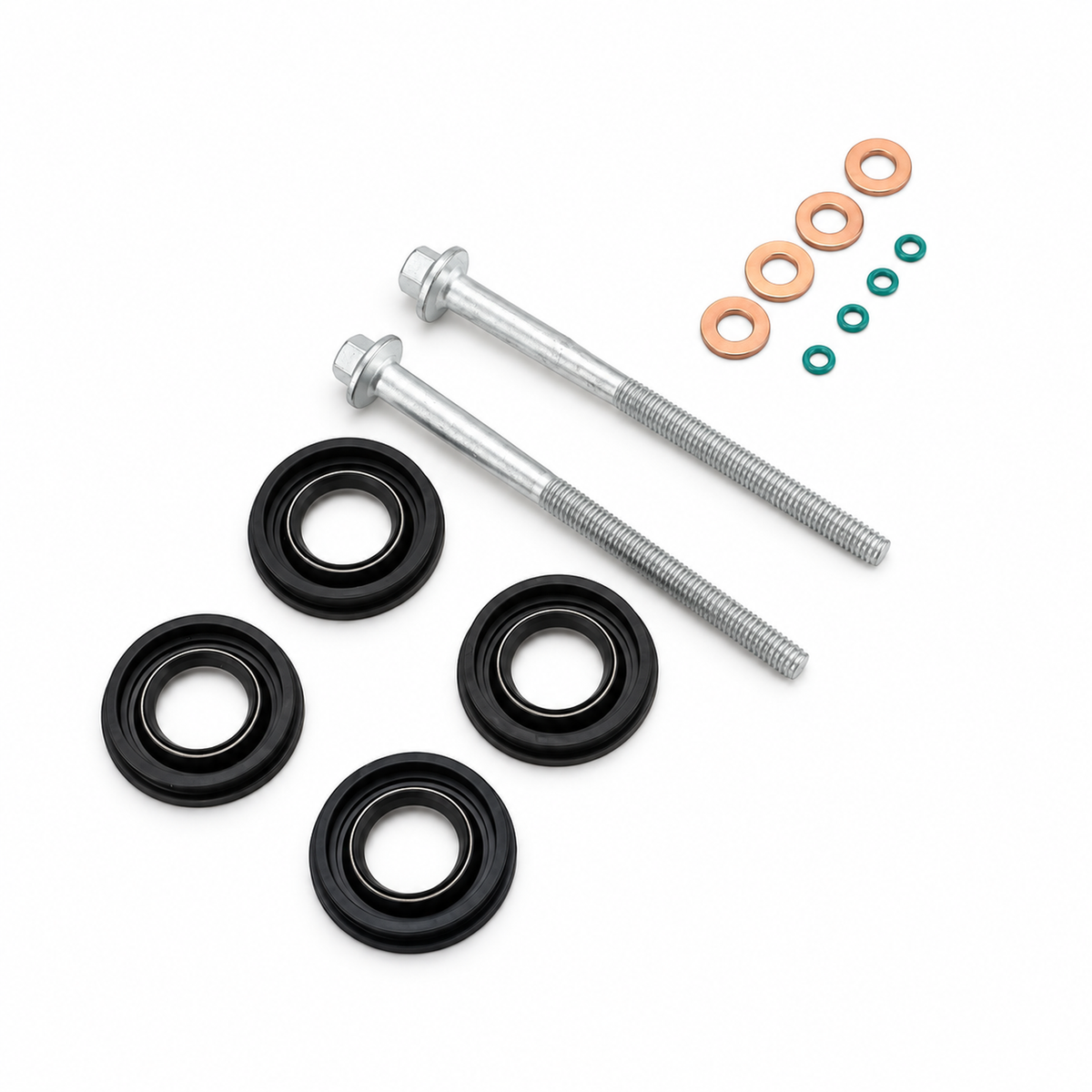 Transit Diesel Injector Seal Kit Fuel Injector Seals Kit Washers, Rubber Seals & Clamp Bolts Included For Ford Transit MK7 2.2 2.4 3.2 TDCi Injector Seals (6C1Q-6K780-AB) – W-07/-F048 – image 2
