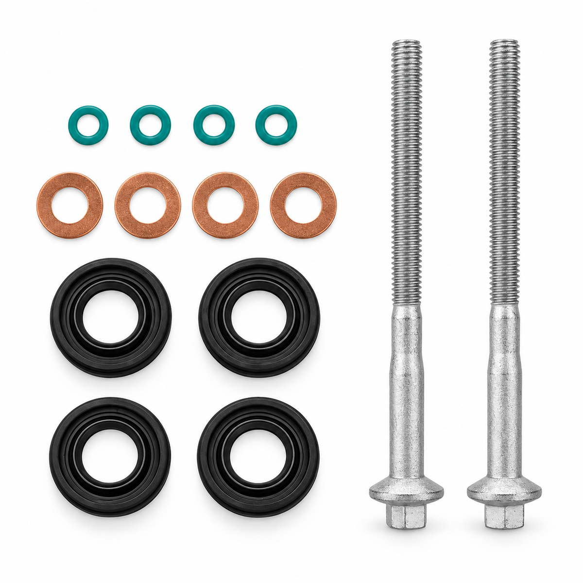 Transit Diesel Injector Seal Kit Fuel Injector Seals Kit Washers, Rubber Seals & Clamp Bolts Included For Ford Transit MK7 2.2 2.4 3.2 TDCi Injector Seals (6C1Q-6K780-AB) – W-07/-F048 – image 4