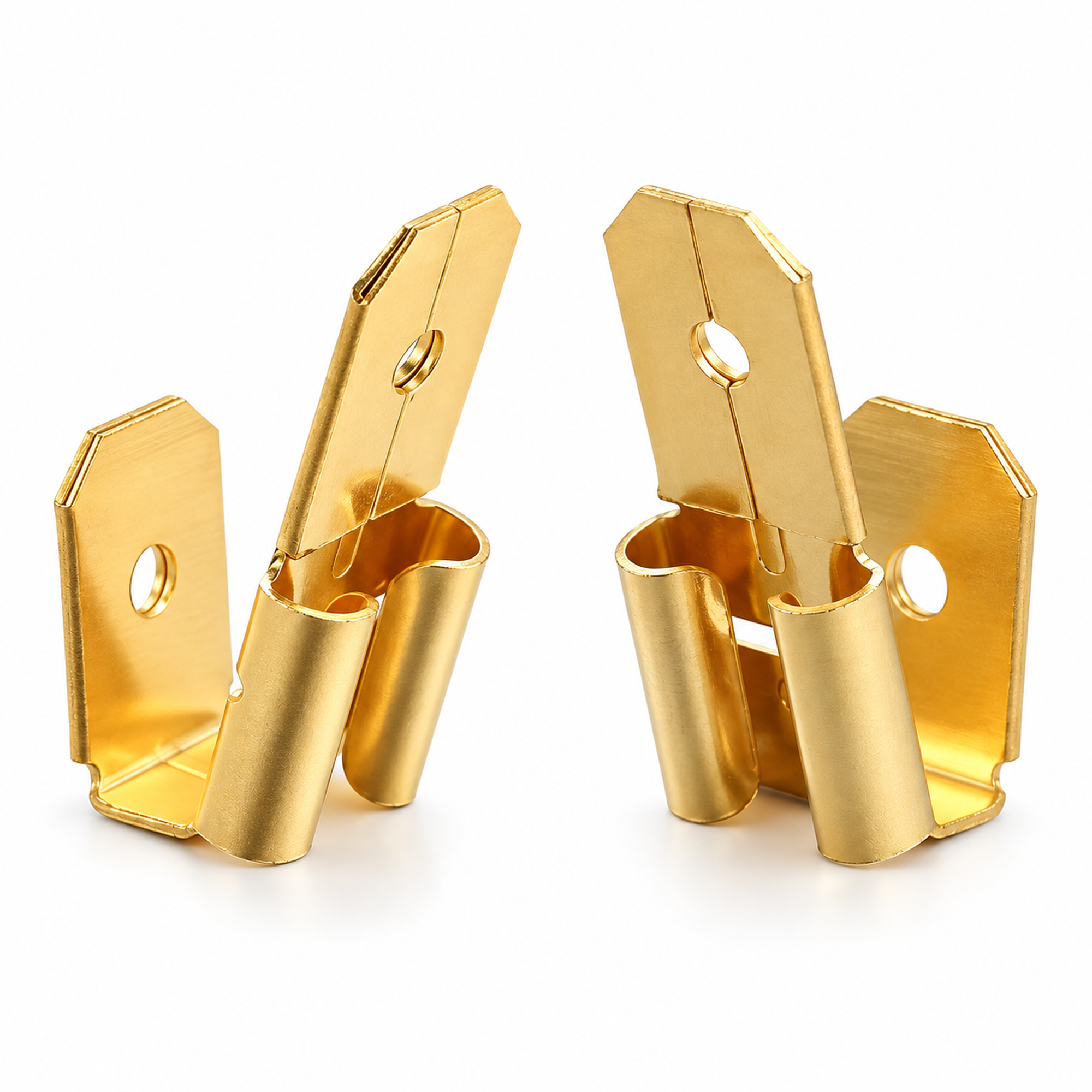 25pcs Brass 6.3mm Double Piggy Back Spade Terminals - Non-Insulated Connectors – W-15/M234/25pcs – image 3