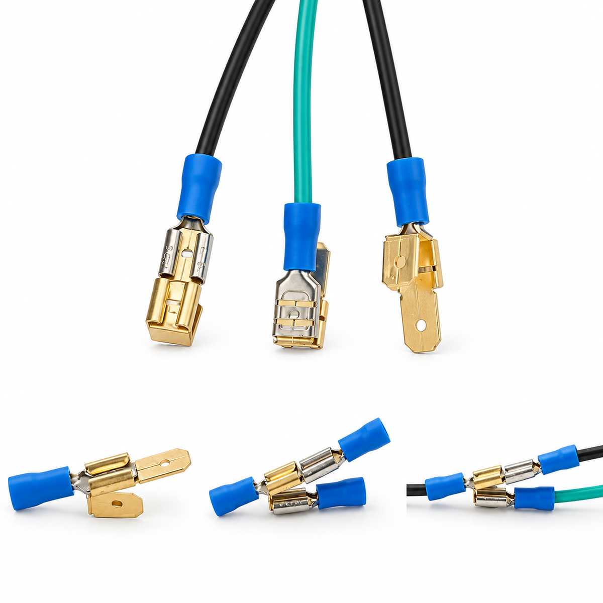 25pcs Brass 6.3mm Double Piggy Back Spade Terminals - Non-Insulated Connectors – W-15/M234/25pcs – image 4
