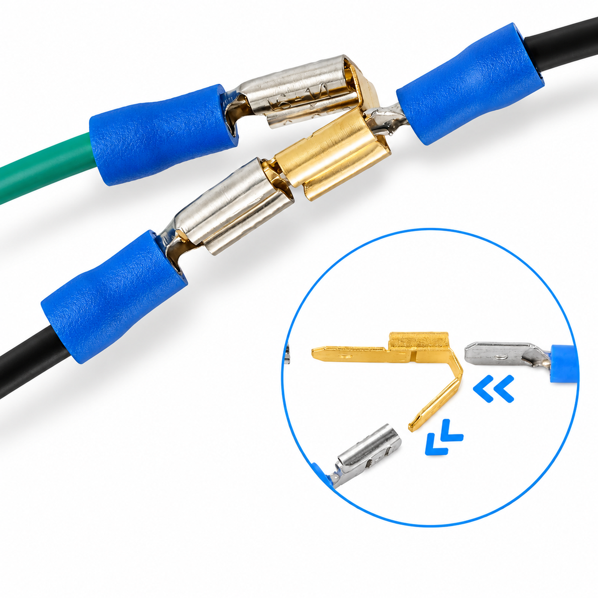 25pcs Brass 6.3mm Double Piggy Back Spade Terminals - Non-Insulated Connectors – W-15/M234/25pcs – image 5