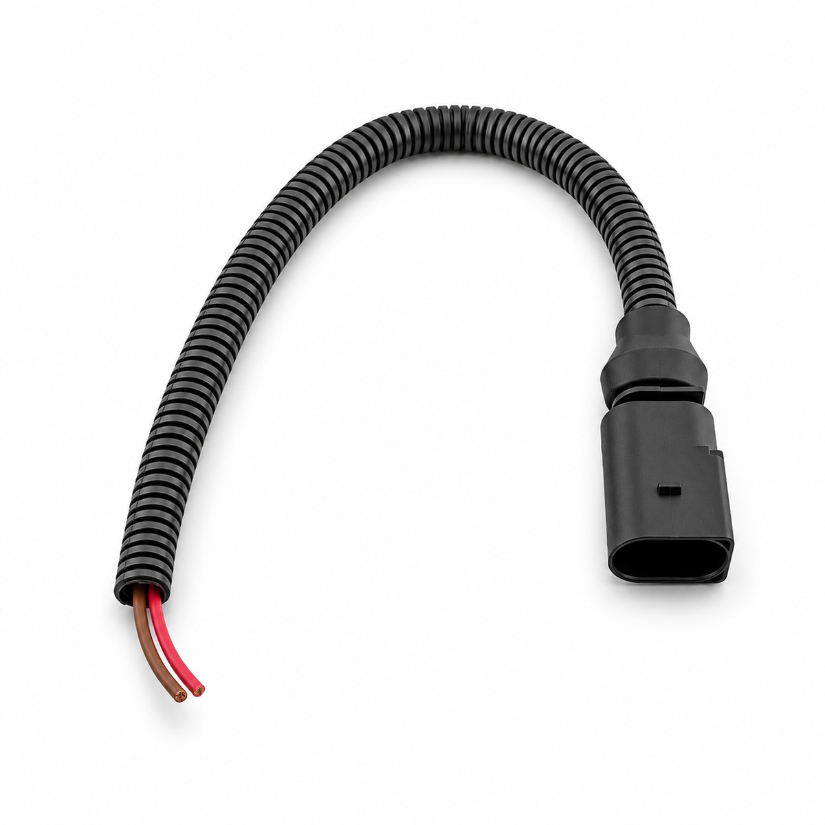 2 Pin Male Connector Plug Pigtail Prewired 30cm With Conduit - VW Audi Seat Skoda 1J0973722 8D0973822 1717692-1 – X124/2pinWired – image 1