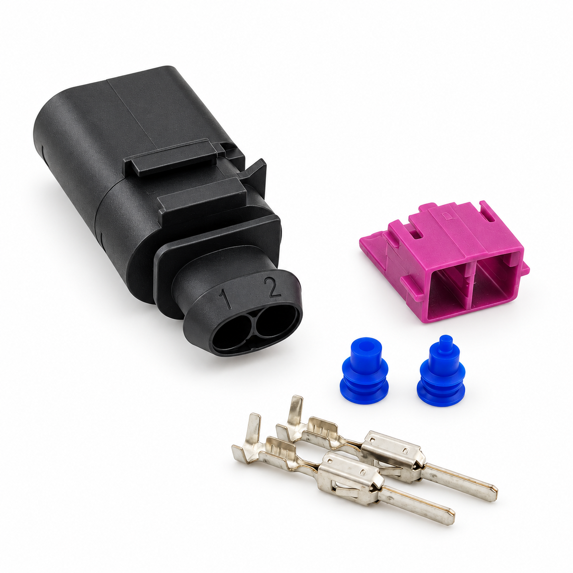 2 Pin Horn & Sensor Connector Plug Unwired Kit - VW Audi Seat Skoda 1J0973722 8D0973822 1717692-1 – X132/2pinUnwired – image 3