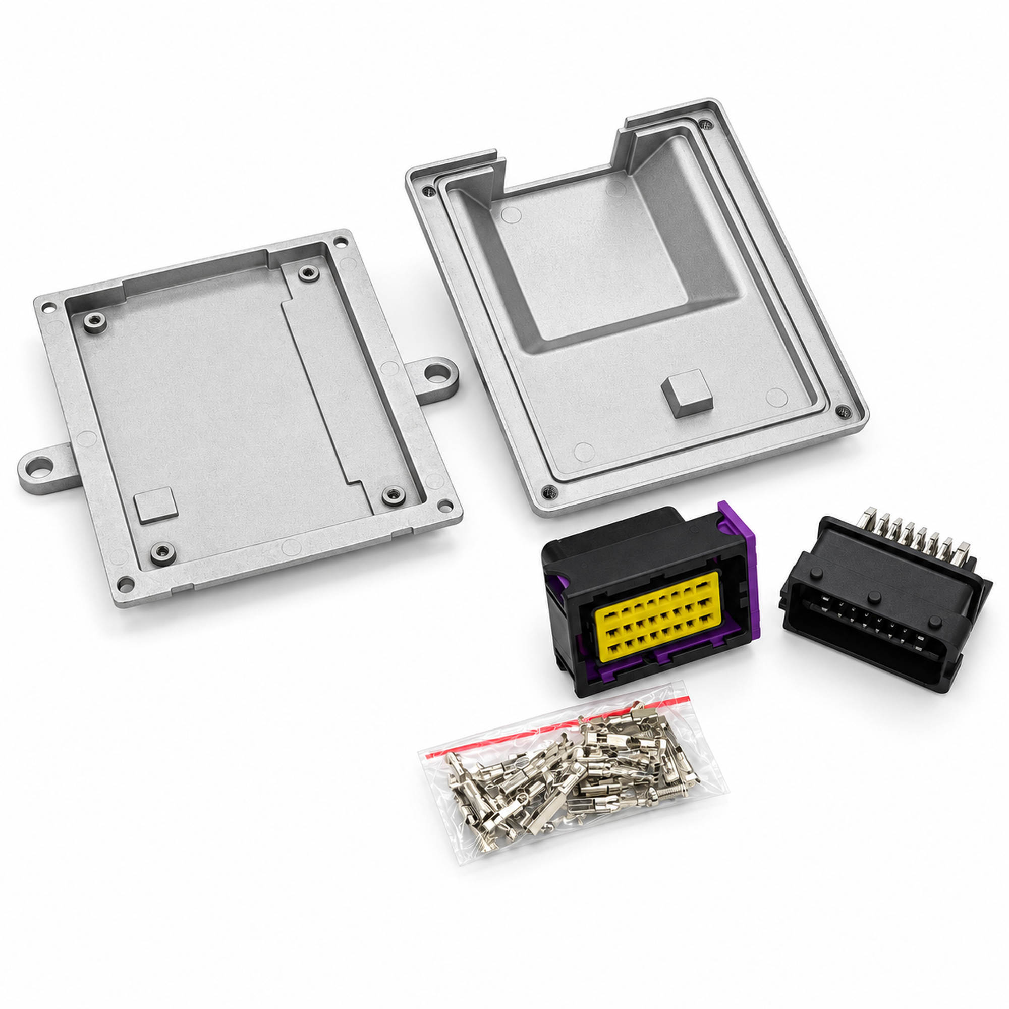 1 Set 24 Pin Way Waterproof Aluminum Single Hole CNG Automotive ECU Enclosure Box With Matching FCI Connector 211PC249S0005 - Full Set – X160/MA566 – image 2