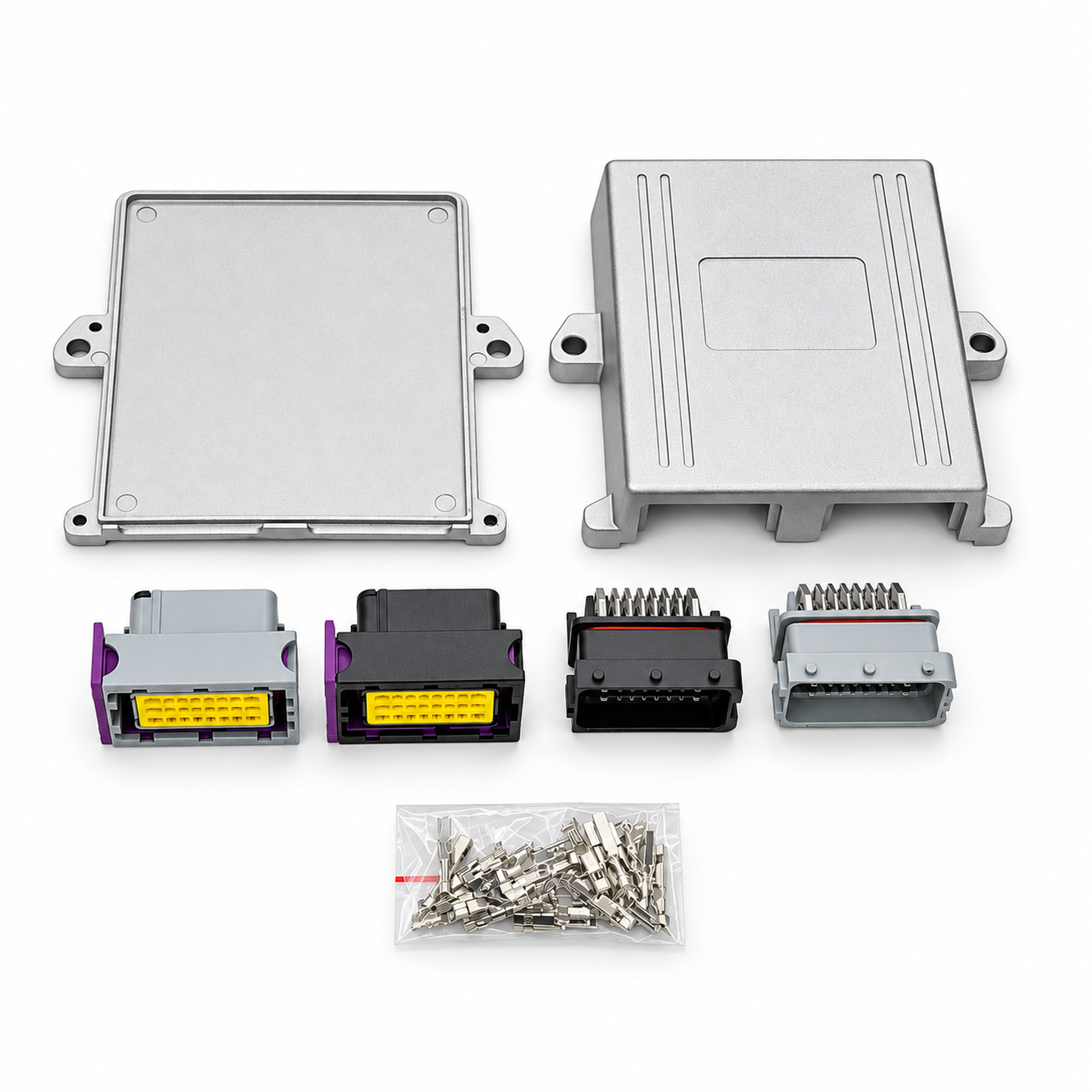 1 Set 24 Pin 48 Pin ECU Shell Aluminum Enclosure Box With Auto Connector Plug Car On-Board Controller Panel Circuit Board Socket - Black Box – X161-MA564 – image 2