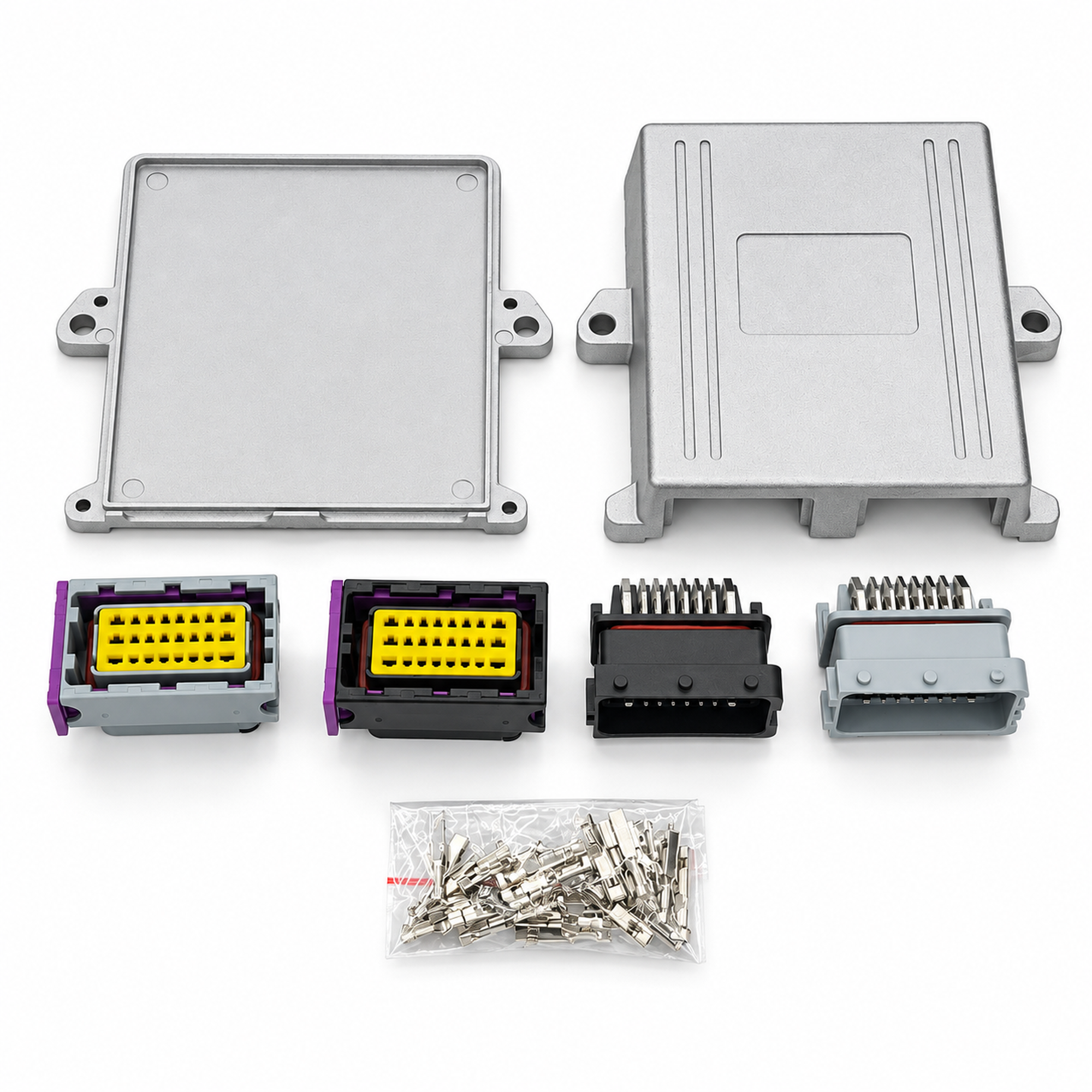 1 Set 24 Pin 48 Pin ECU Shell Aluminum Enclosure Box With Auto Connector Plug Car On-Board Controller Panel Circuit Board Socket - Black Box – X161-MA564 – image 3