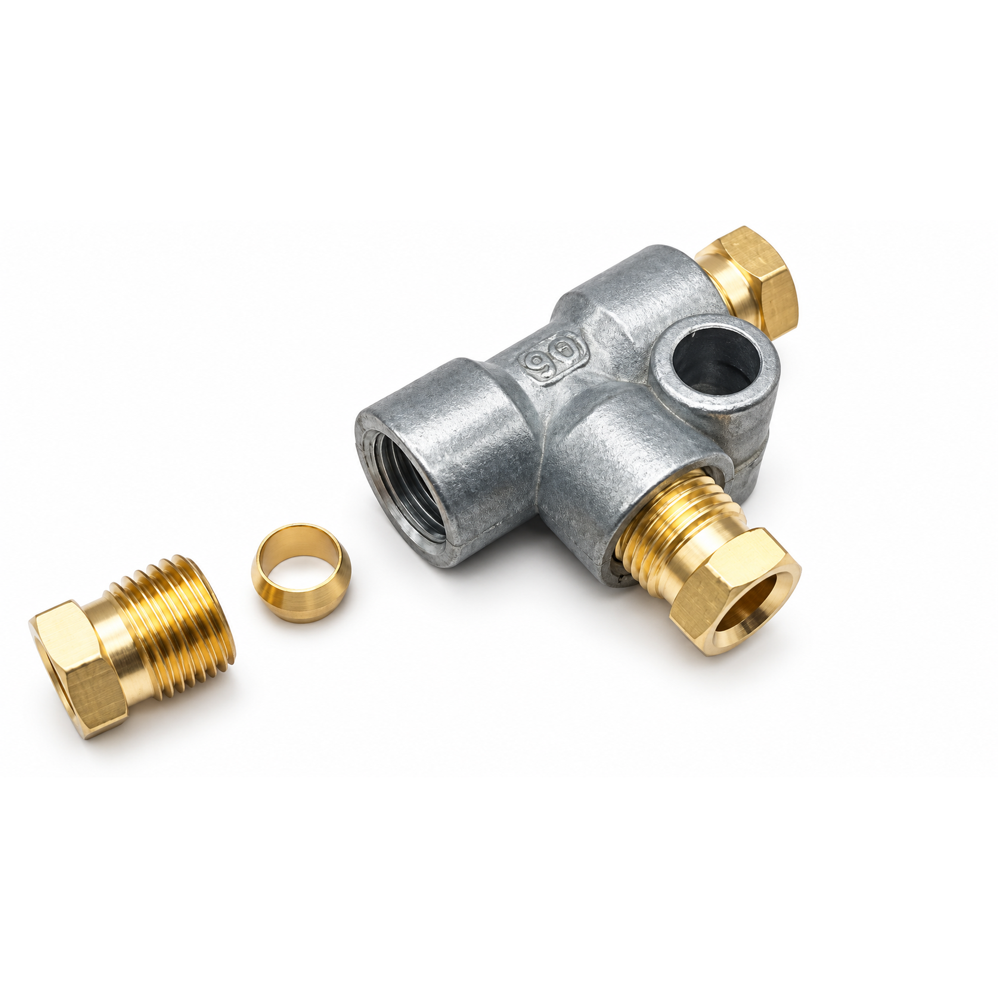 3 Way Brake Pipe T Piece Tee M10 Male Nuts - Hydraulic Handbrake Brake Line Union – X24/3wayTpiece.A063 – image 3