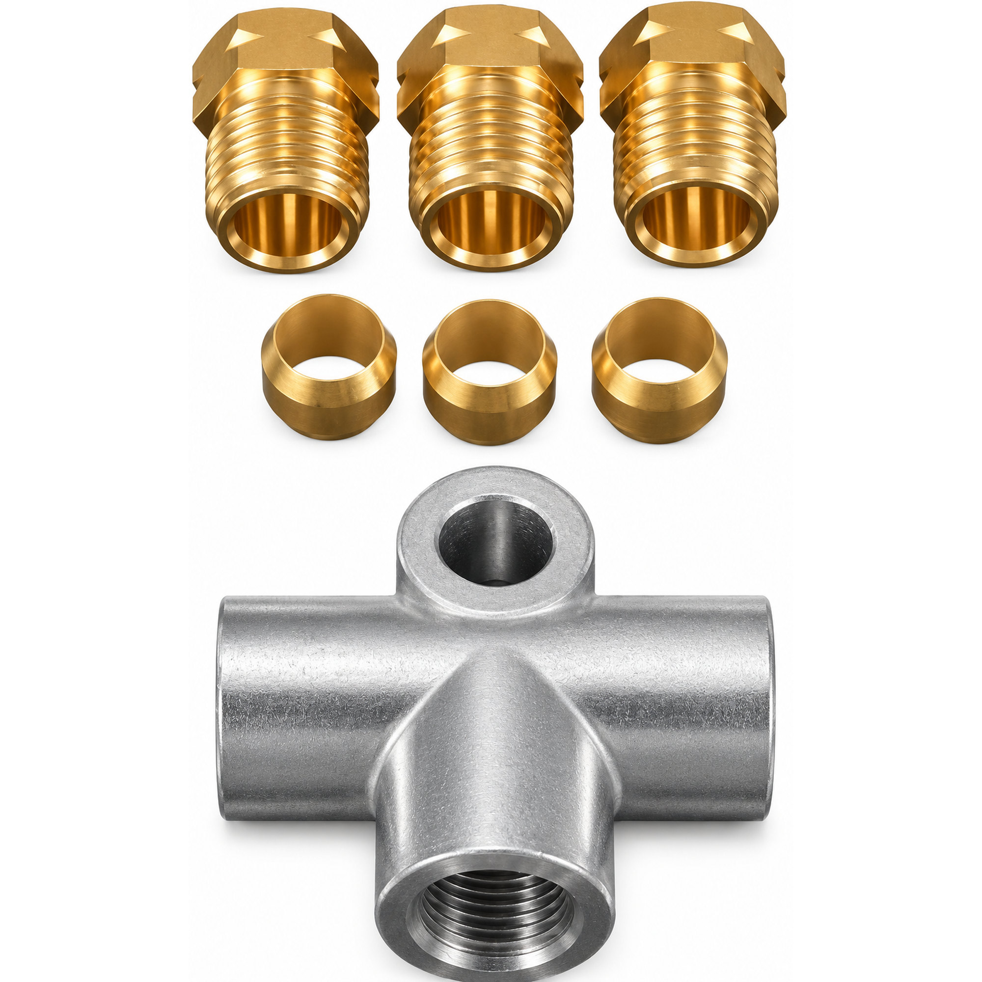 3 Way Brake Pipe T Piece Tee M10 Male Nuts - Hydraulic Handbrake Brake Line Union – X24/3wayTpiece.A063 – image 7