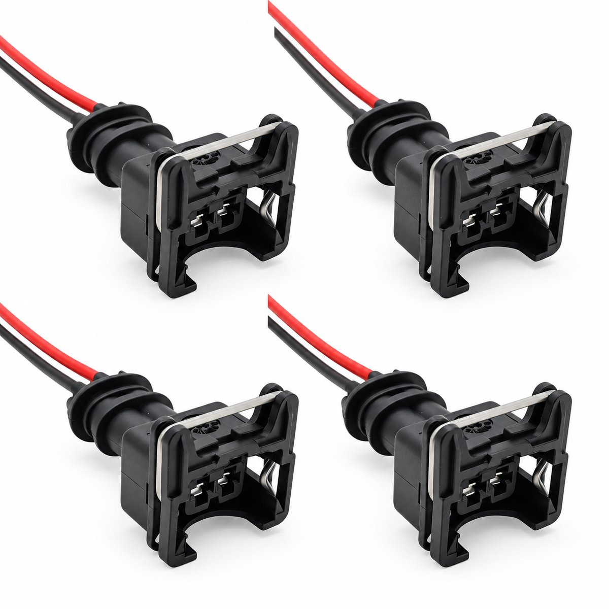 4 x Fuel Injector BOSCH Connector Plug EV1 OBD1 Pigtail Wiring Clips 2 Pin