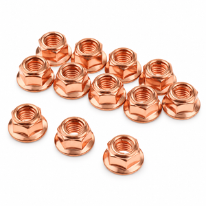 Exhaust Manifold Nuts Head Stud Nut M8 Hex Copper Self Locking Fits BMW E30 A1201420072 (Pack of 12)