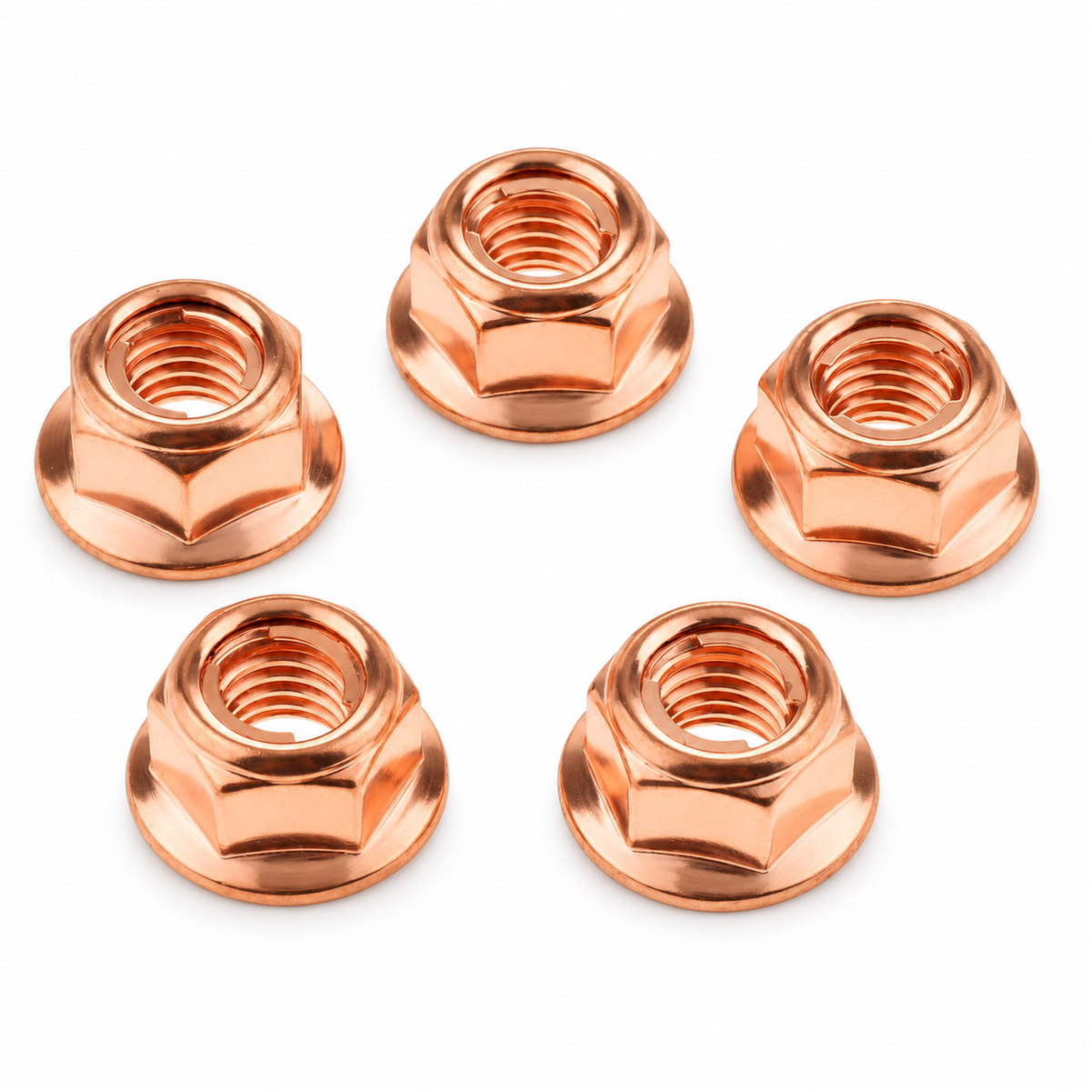 Exhaust Manifold Nuts Head Stud Nut M8 Hex Copper Self Locking Fits BMW E30 A1201420072 (Pack of 12) – X98/PNK.15O – image 2