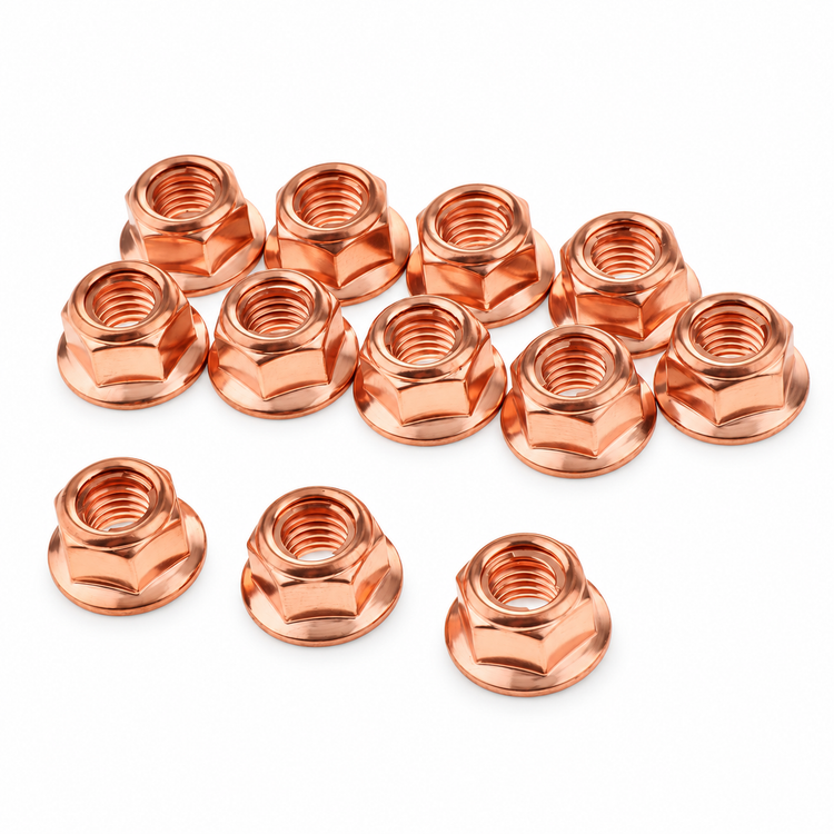 Exhaust Manifold Nuts Head Stud Nut M8 Hex Copper Self Locking Fits BMW E30 A1201420072 (Pack of 12) – X98/PNK.15O – image 3